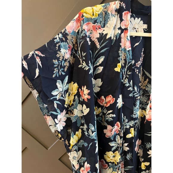 LOFT blue floral kimono XS/S - Picture 2 of 5